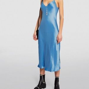 RAG & BONE Mallory Slip Dress - Bright Blue